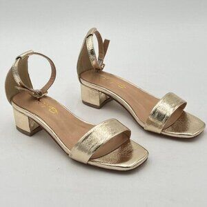 XYD Heels for Women, Open Toe, Ankle Strap, Buckled Low Chunky Block Pumps